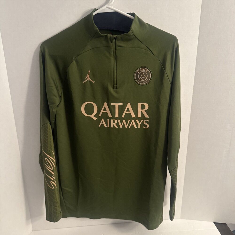 Nike Air Jordan Paris Saint Germain PSG 1/4 Zip Pullover Shirt Mens Small Slim